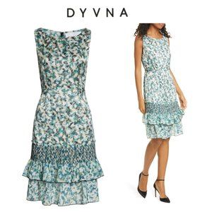 Dyvna Ruffle Floral Silk Dress